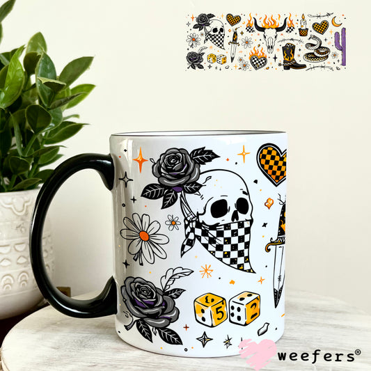 UV DTF Cup Wrap – Western Orange and Black 11oz Coffee Mug Weefers