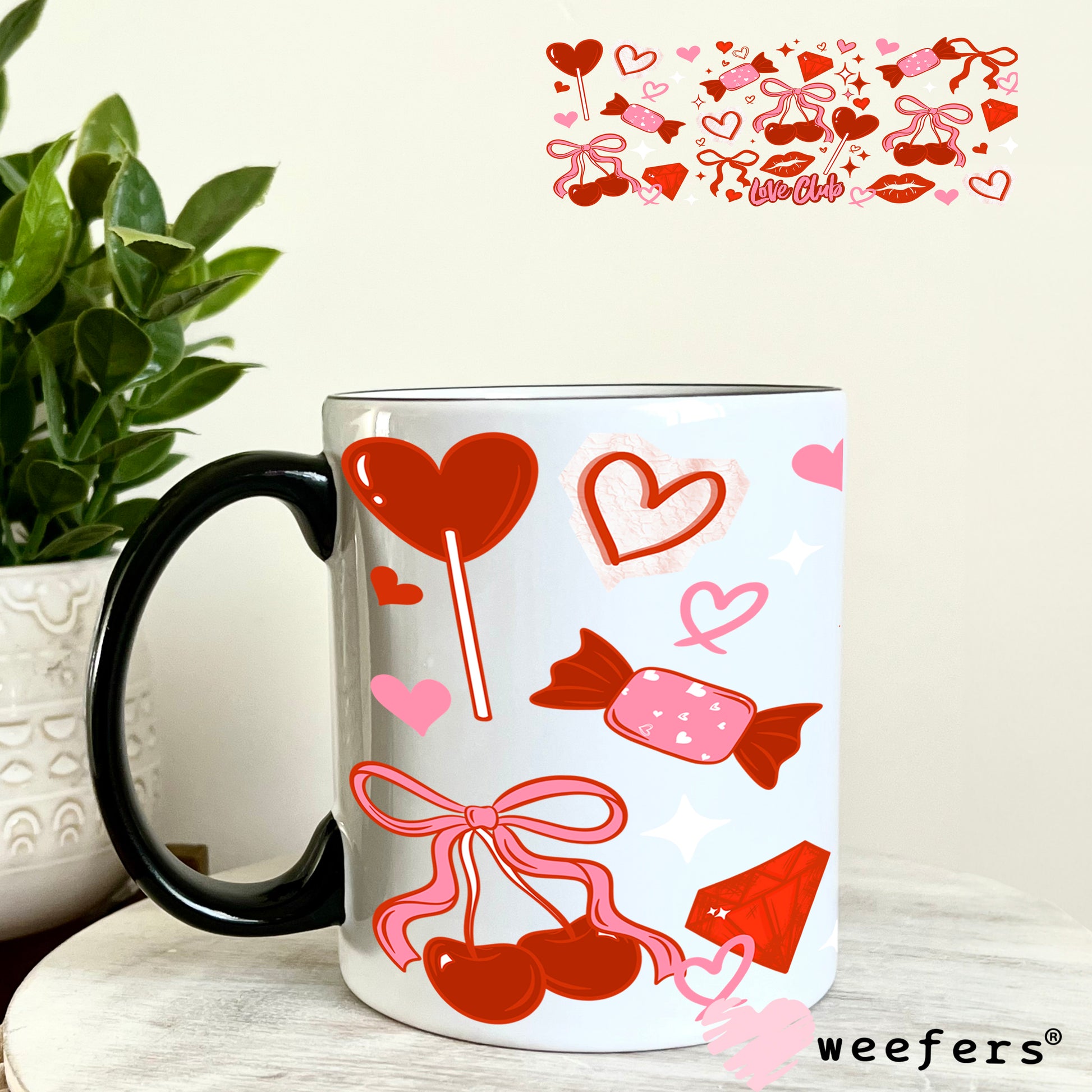 UV DTF Cup Wrap – Valentine Love Club 11oz Coffee Mug Weefers