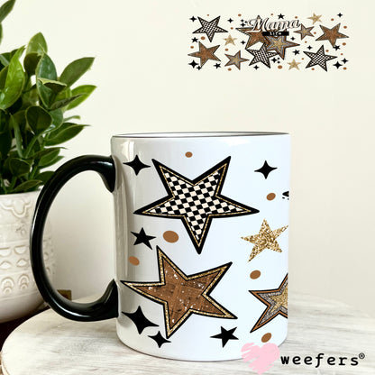 UV DTF Cup Wrap – Mama Life Brown Stars 11oz Coffee Mug Weefers