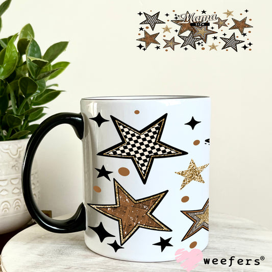 UV DTF Cup Wrap – Mama Life Brown Stars 11oz Coffee Mug Weefers