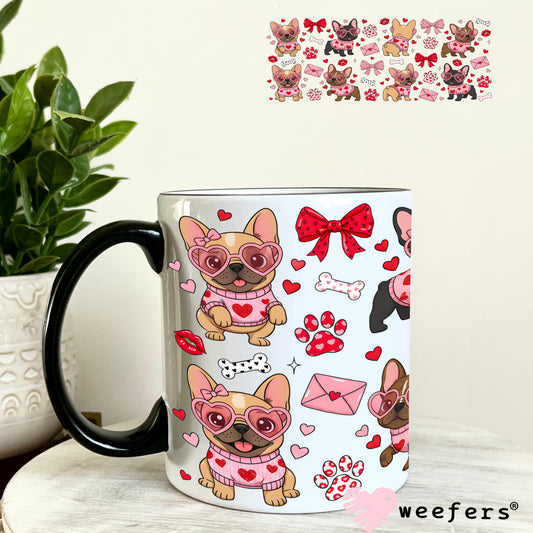 UV DTF Cup Wrap – Frenchie Valentine's Day 11oz Coffee Mug Weefers