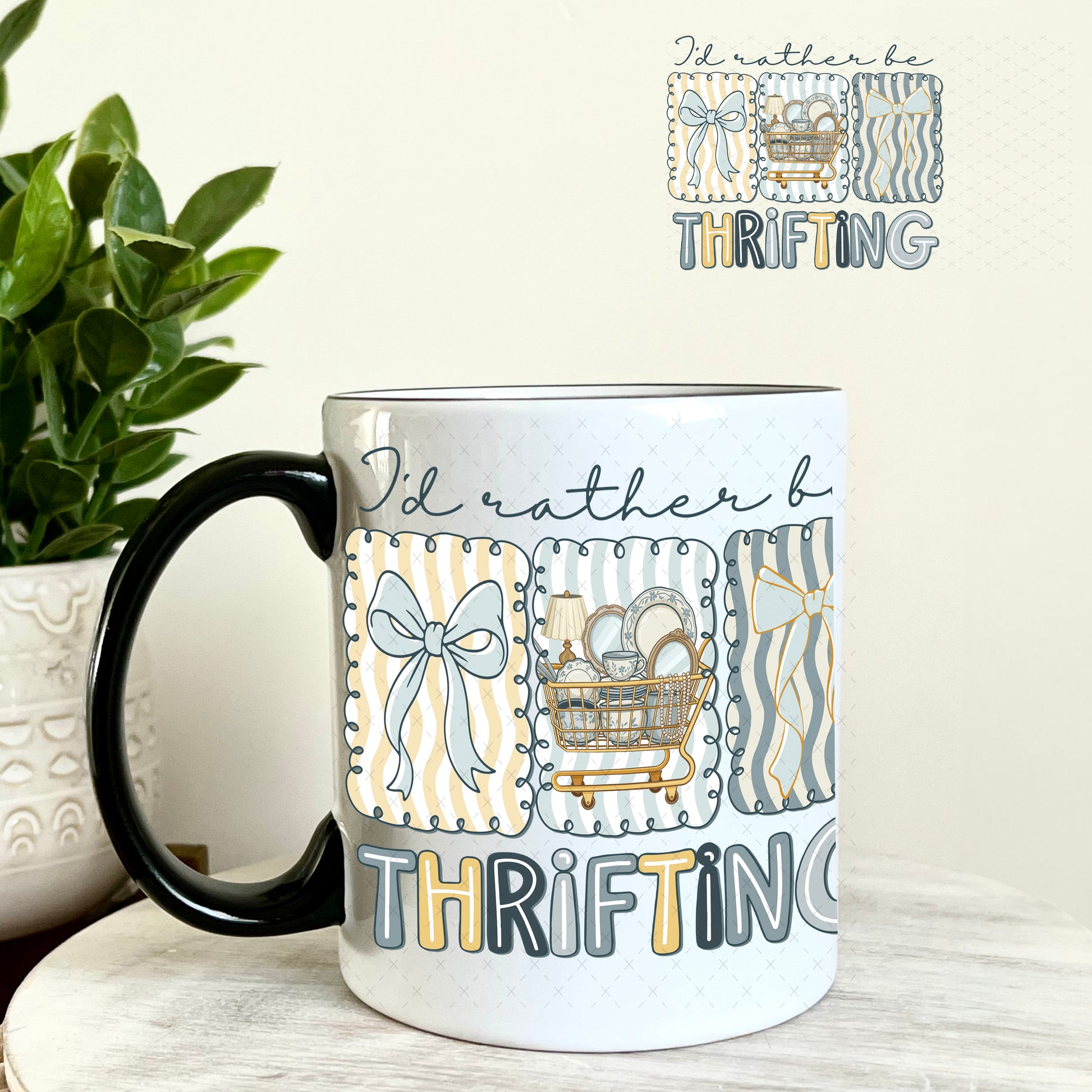 UV DTF Decal - I'd Rather be Thrifting 11oz Coffee Mug Weefers