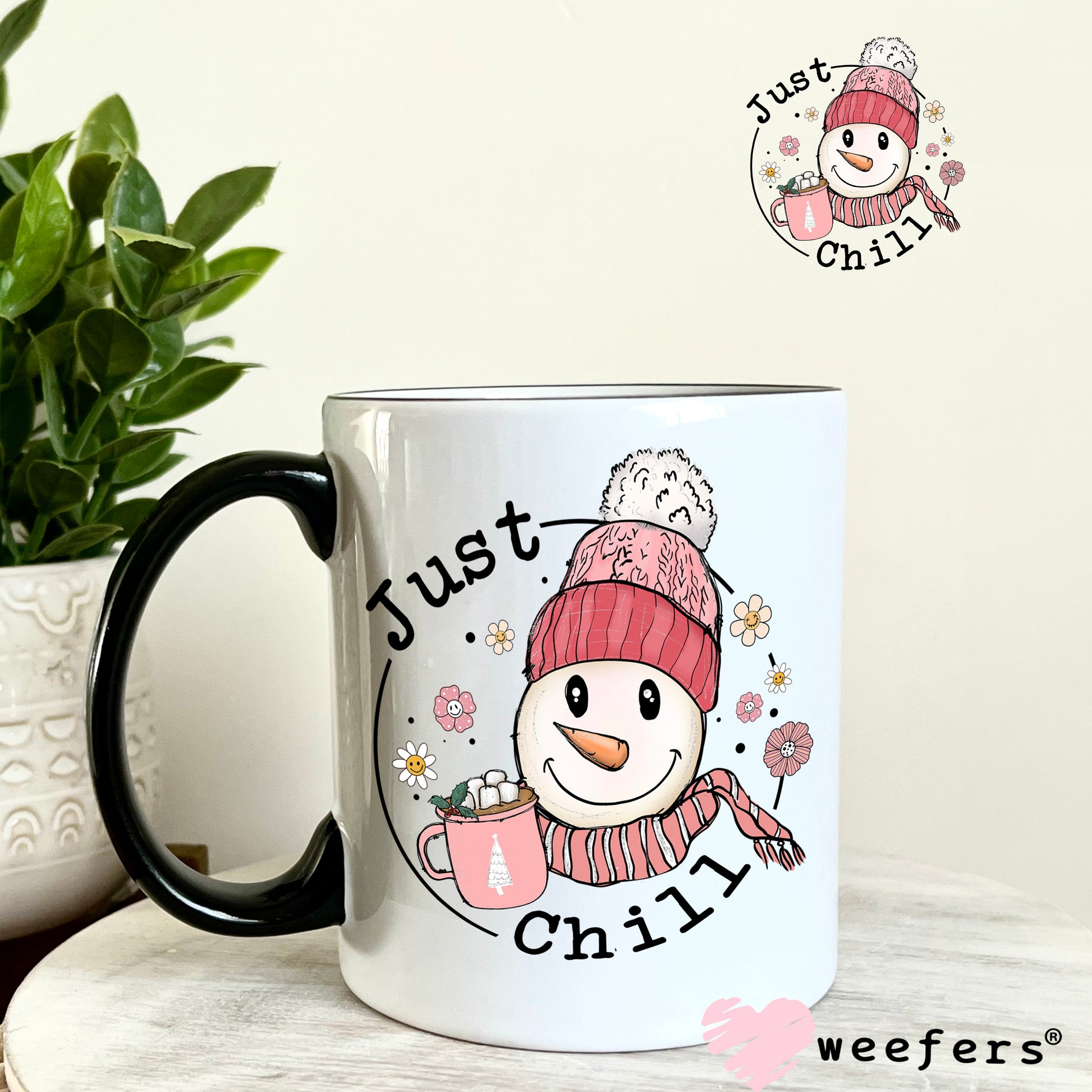 Just Chill Christmas Snowman UV DTF Decal - Weefers