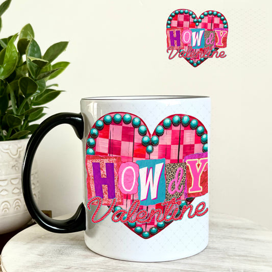 UV DTF Decal -Howdy Valentine Valentine's Day 11oz Coffee Mug Weefers