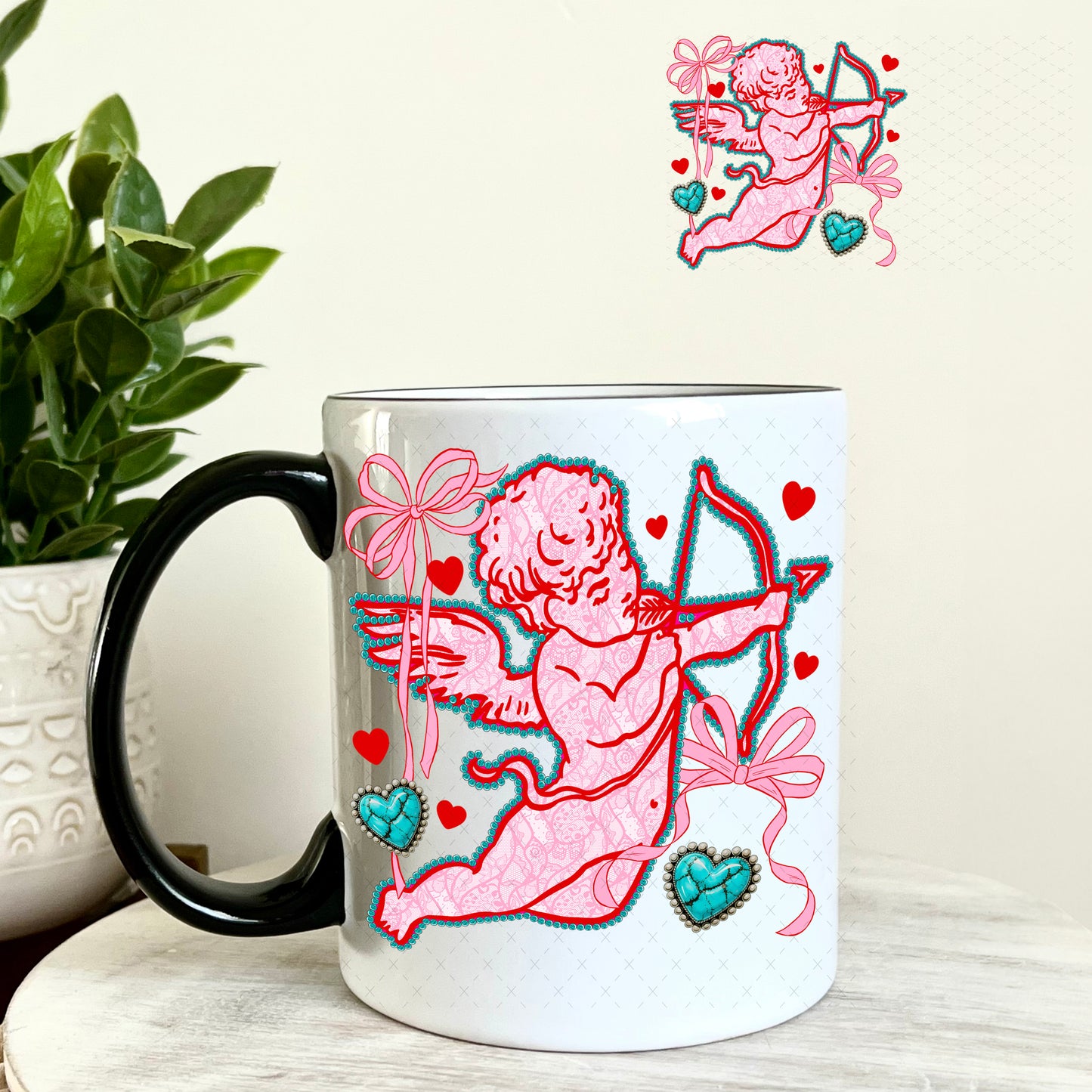UV DTF Decal -Cupid Valentine's Day 11oz Coffee Mug Weefers