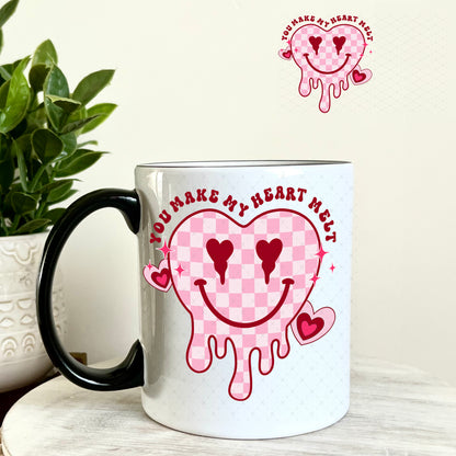 UV DTF Decal - You Make My Heart Melt Valentine's Day 11oz Coffee Mug Weefers