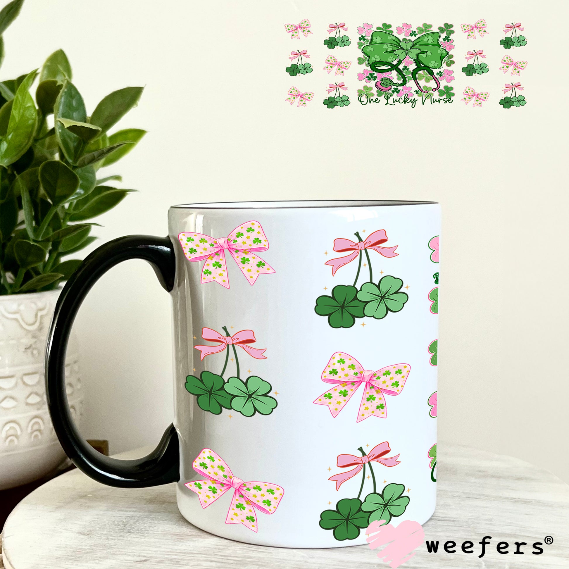UV DTF Cup Wrap – One Lucky Nurse - Weefers Exclusive 11oz Coffee Mug Weefers