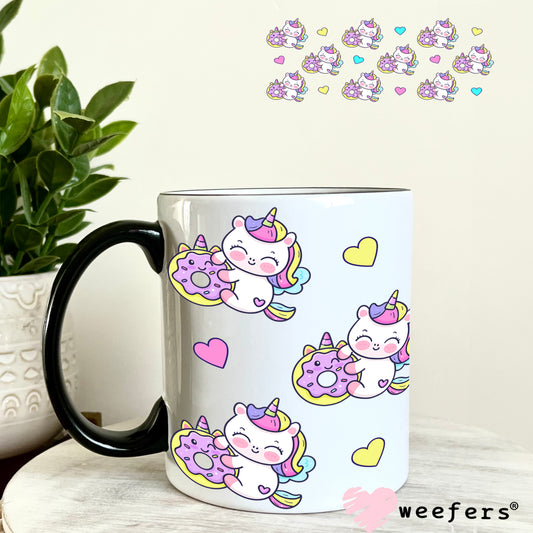 UV DTF Cup Wrap – Playful Unicorns 11oz Coffee Mug Weefers