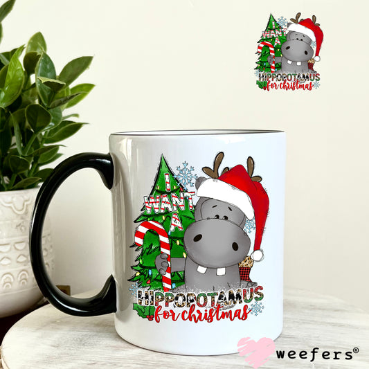 All I want for Christmas is a Hippopotamus Red Green UV DTF Decal - Weefers