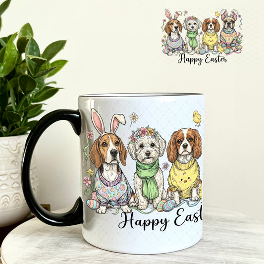 UV DTF Decal - Happy Easter Dog Friends 11oz Coffee Mug Weefers