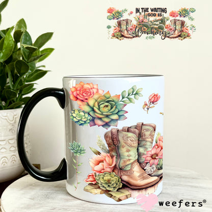 UV DTF Cup Wrap – In the Waiting God is Working - Weefers Exclusive 11oz Coffee Mug Weefers