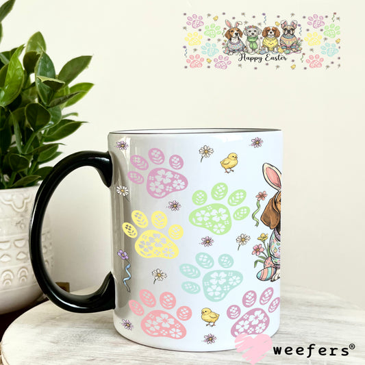 UV DTF Cup Wrap – Happy Easter Dog Friends - Weefers Exclusive 11oz Coffee Mug Weefers