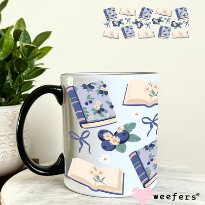 UV DTF Cup Wrap – Blueberry and books 11oz Coffee Mug Weefers