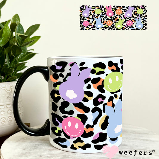 UV DTF Cup Wrap – Cheetah Easter Bunnies 11oz Coffee Mug Weefers