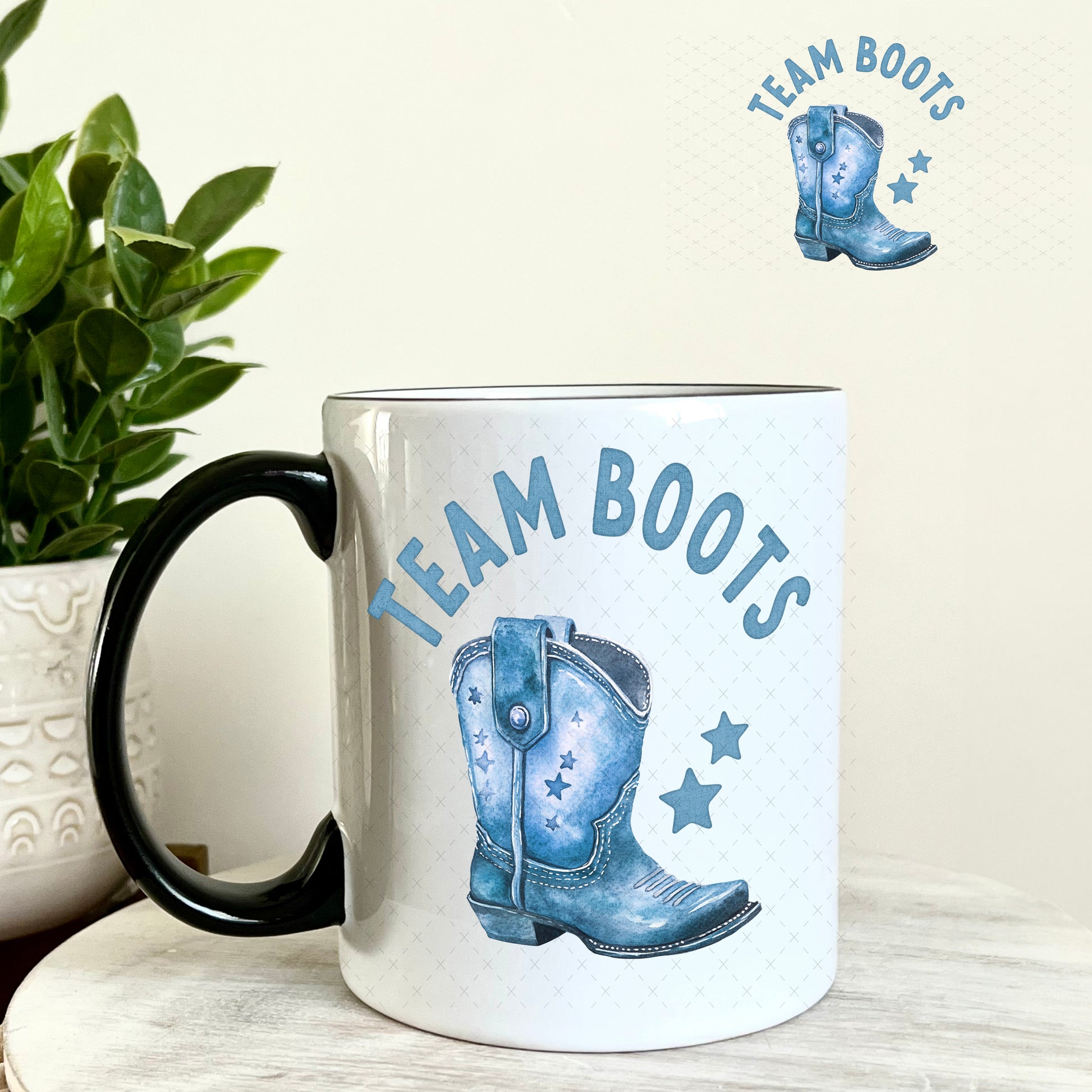 UV DTF Decal - Team Boots Baby Shower Gender Reveal Boy 11oz Coffee Mug Weefers
