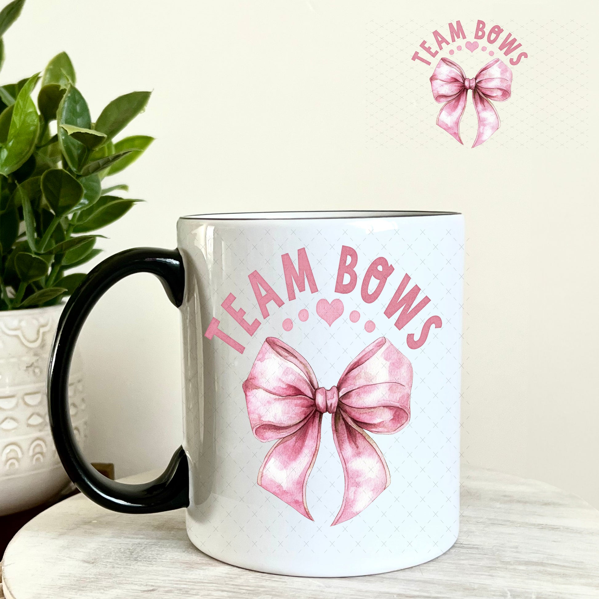 UV DTF Decal - Team Bows Baby Shower Gender Reveal Girl 11oz Coffee Mug Weefers