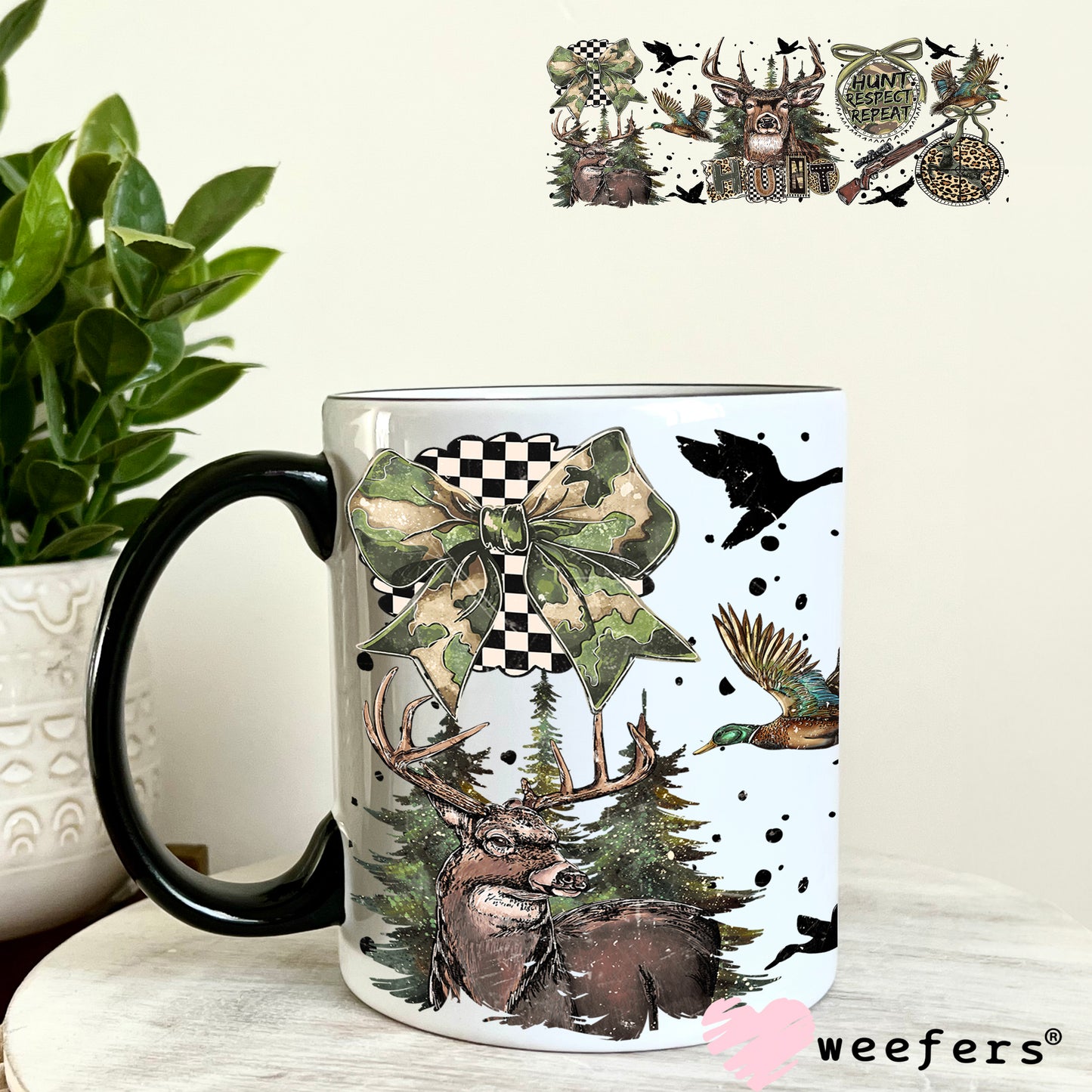 UV DTF Cup Wrap – Hunt Respect Repeat 11oz Coffee Mug Weefers