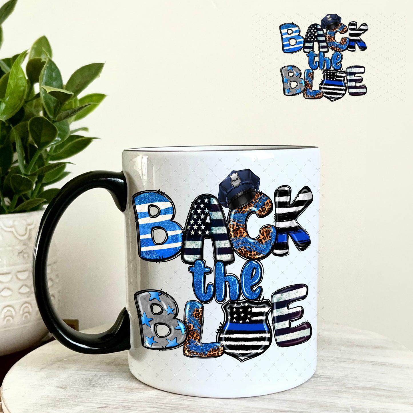 UV DTF Decal - Back the Blue 11oz Coffee Mug Weefers