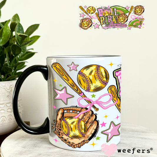 UV DTF Cup Wrap – Ballpark Junkie Softball 11oz Coffee Mug Weefers