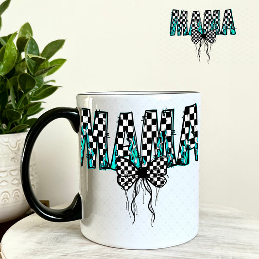 UV DTF Decal - Mama Checkered Teal