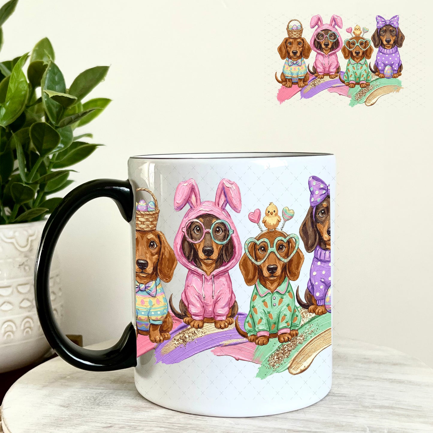 UV DTF Decal - Easter Dachshund