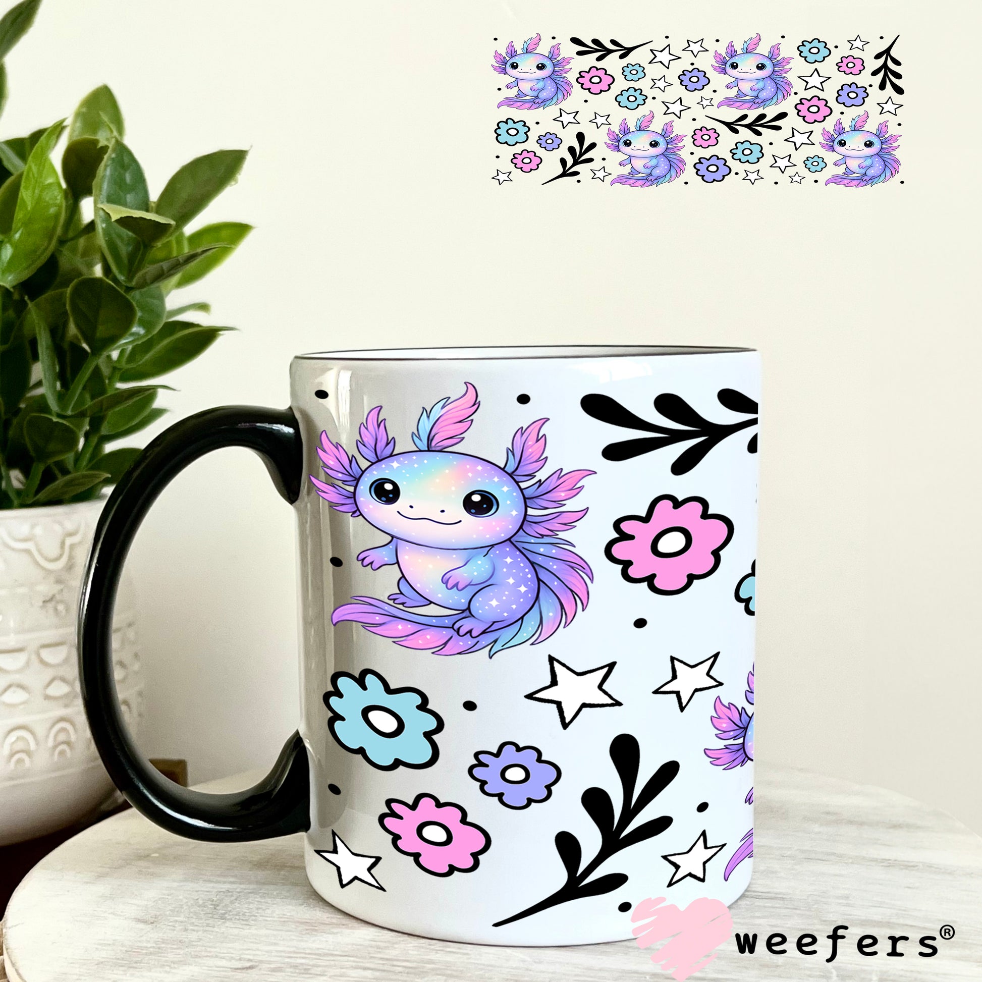 UV DTF Cup Wrap – Axolotl Purple 11oz Coffee Mug Weefers