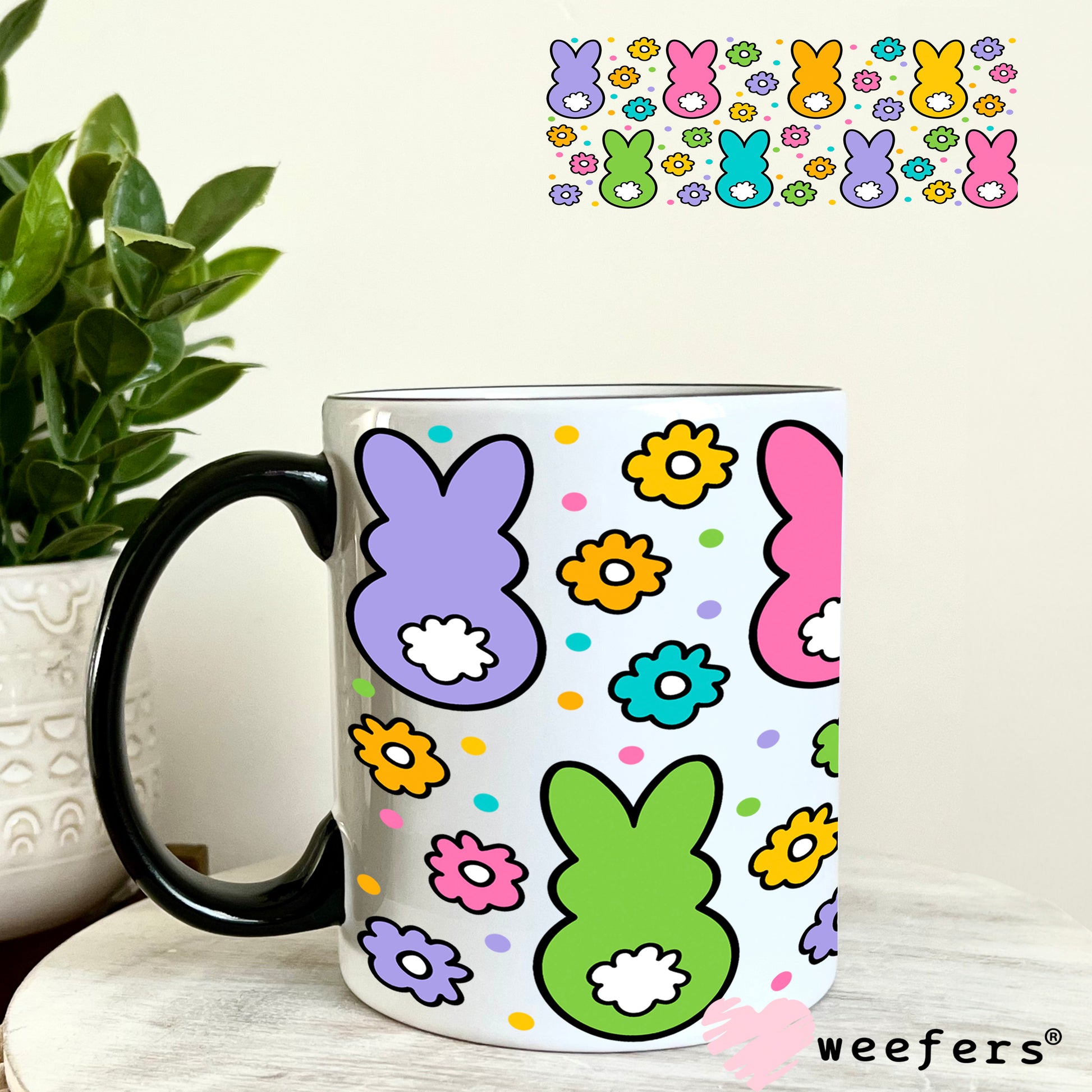 UV DTF Cup Wrap – Easter Bunny Friends 11oz Coffee Mug Weefers