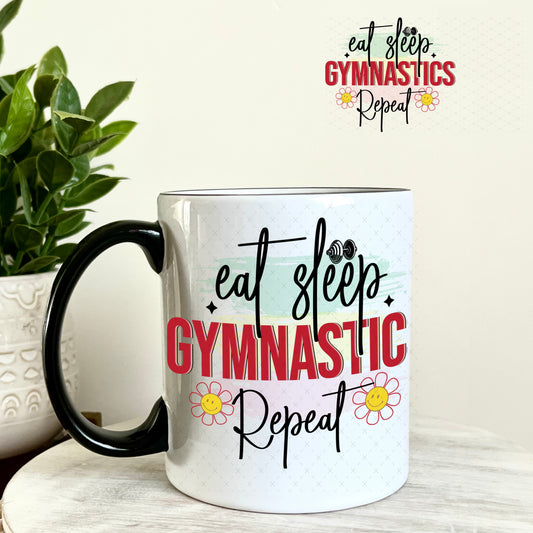 UV DTF Decal - Eat Sleep Gymnastics Repeat 11oz Coffee Mug Weefers