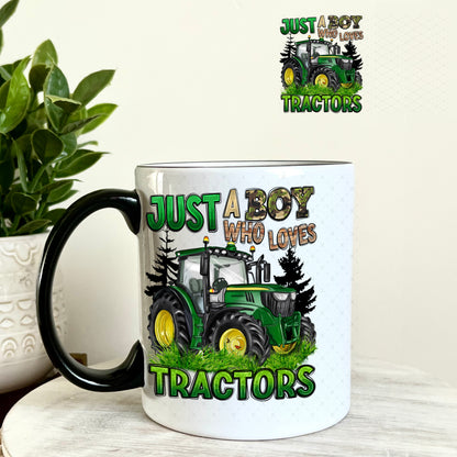 UV DTF Decal - Just a Boy Who Loves Tractors 11oz Coffee Mug Weefers