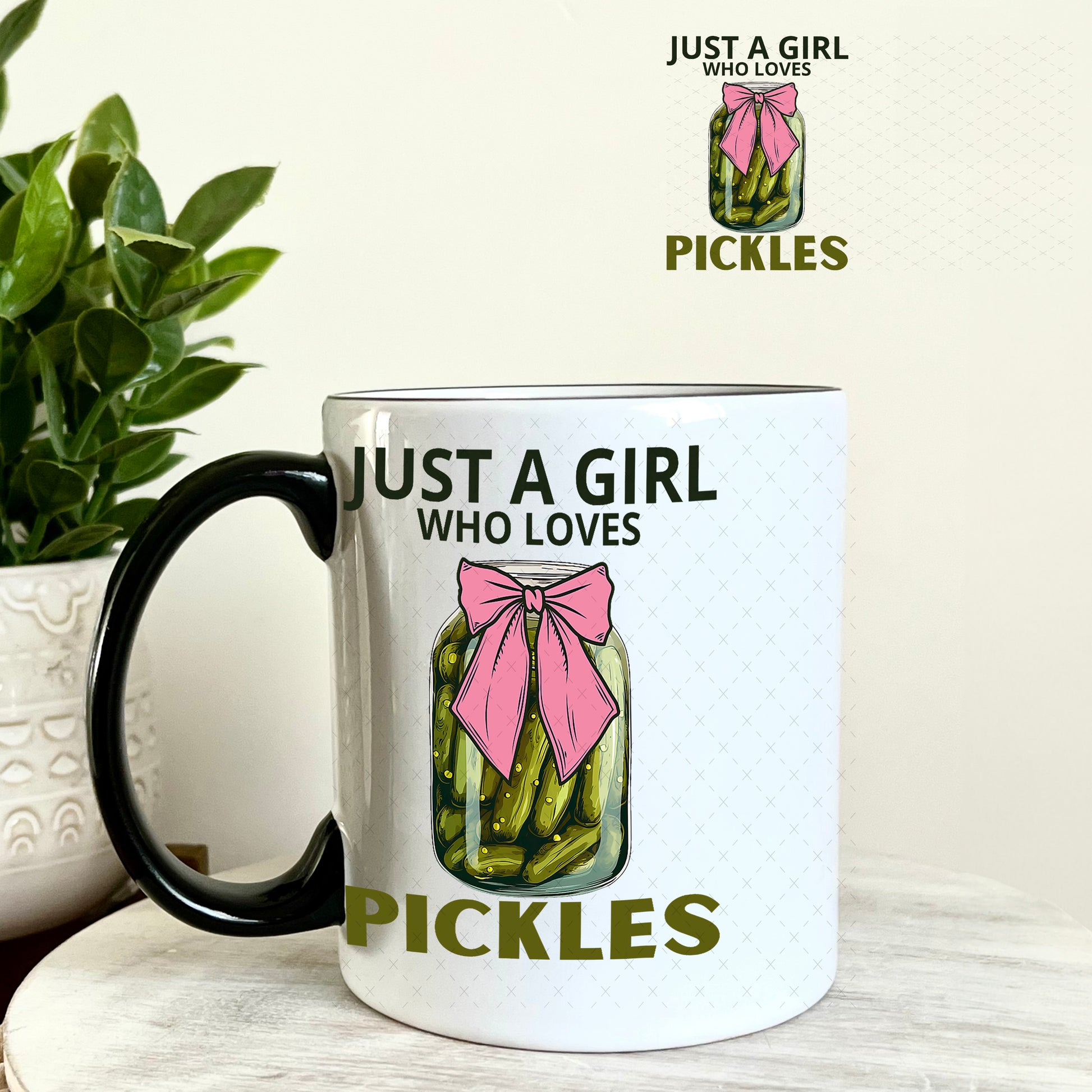 UV DTF Decal - Just a Girl Who Loves Pickles 11oz Coffee Mug Weefers