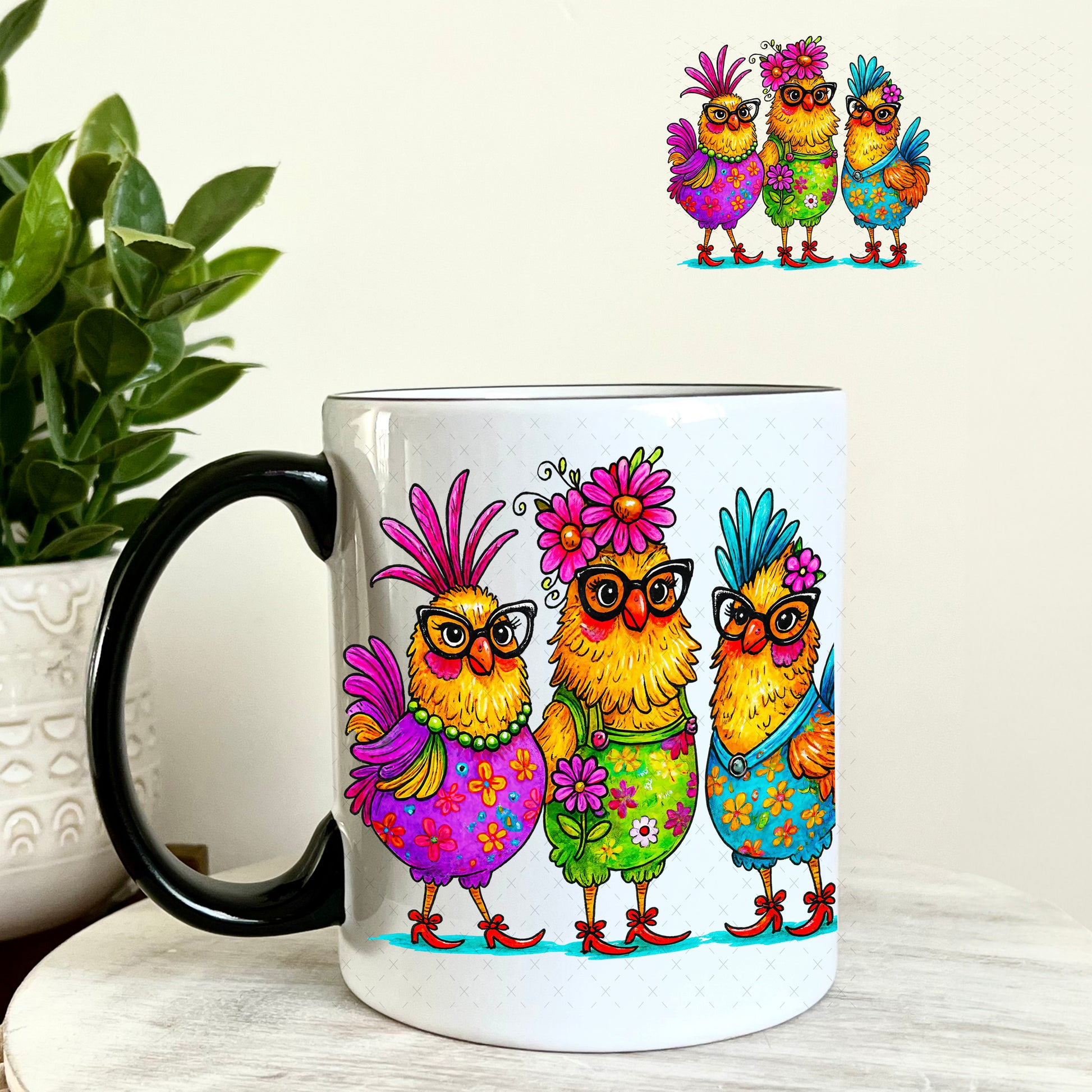 UV DTF Decal - Bougee Chicken Ladies 11oz Coffee Mug Weefers