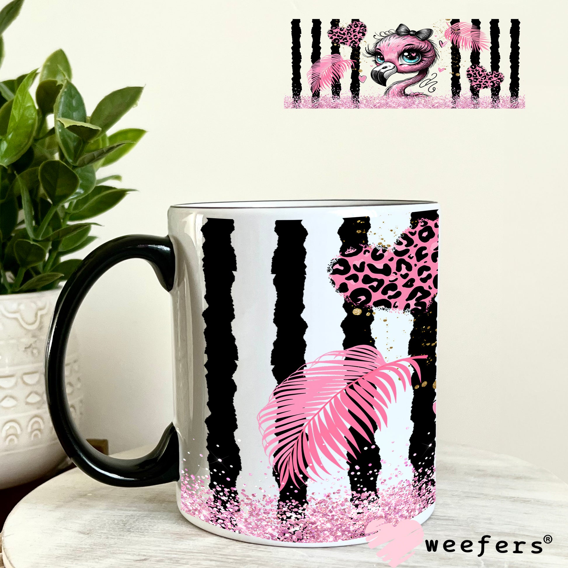 UV DTF Cup Wrap – Bougee Flamingo 11oz Coffee Mug Weefers