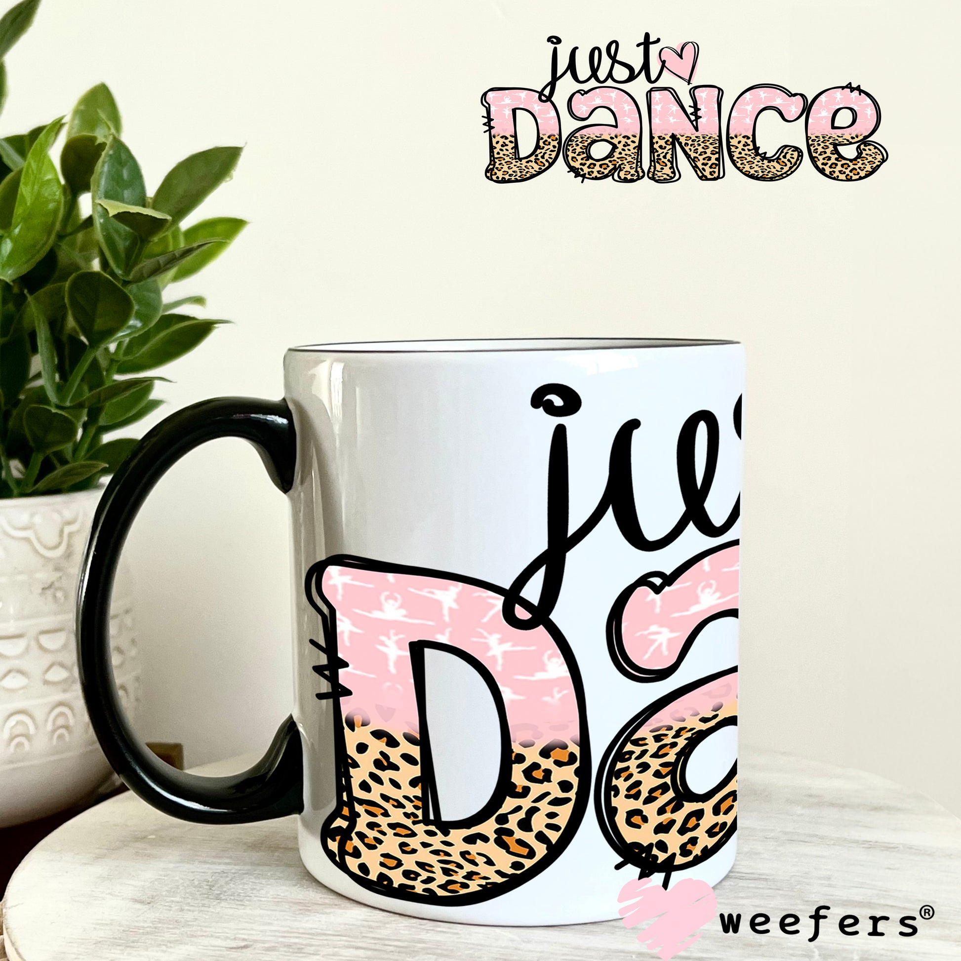 UV DTF Cup Wrap – Just Dance Pink Leopard 11oz Coffee Mug Weefers