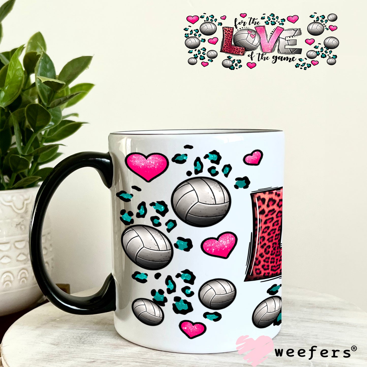 UV DTF Cup Wrap – For the Love of the Game Volleyball 11oz Coffee Mug Weefers