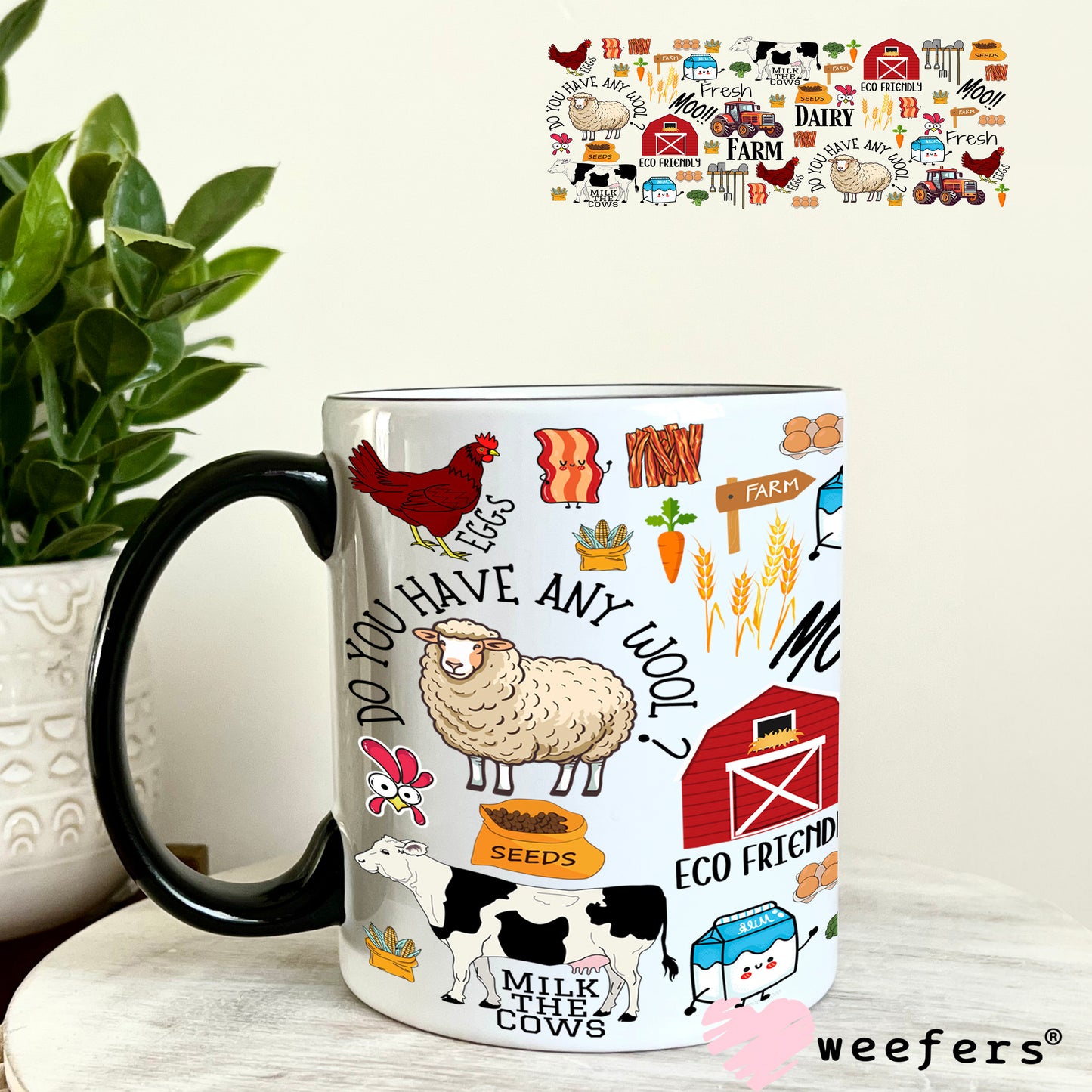 UV DTF Cup Wrap – On the Farm 11oz Coffee Mug Weefers