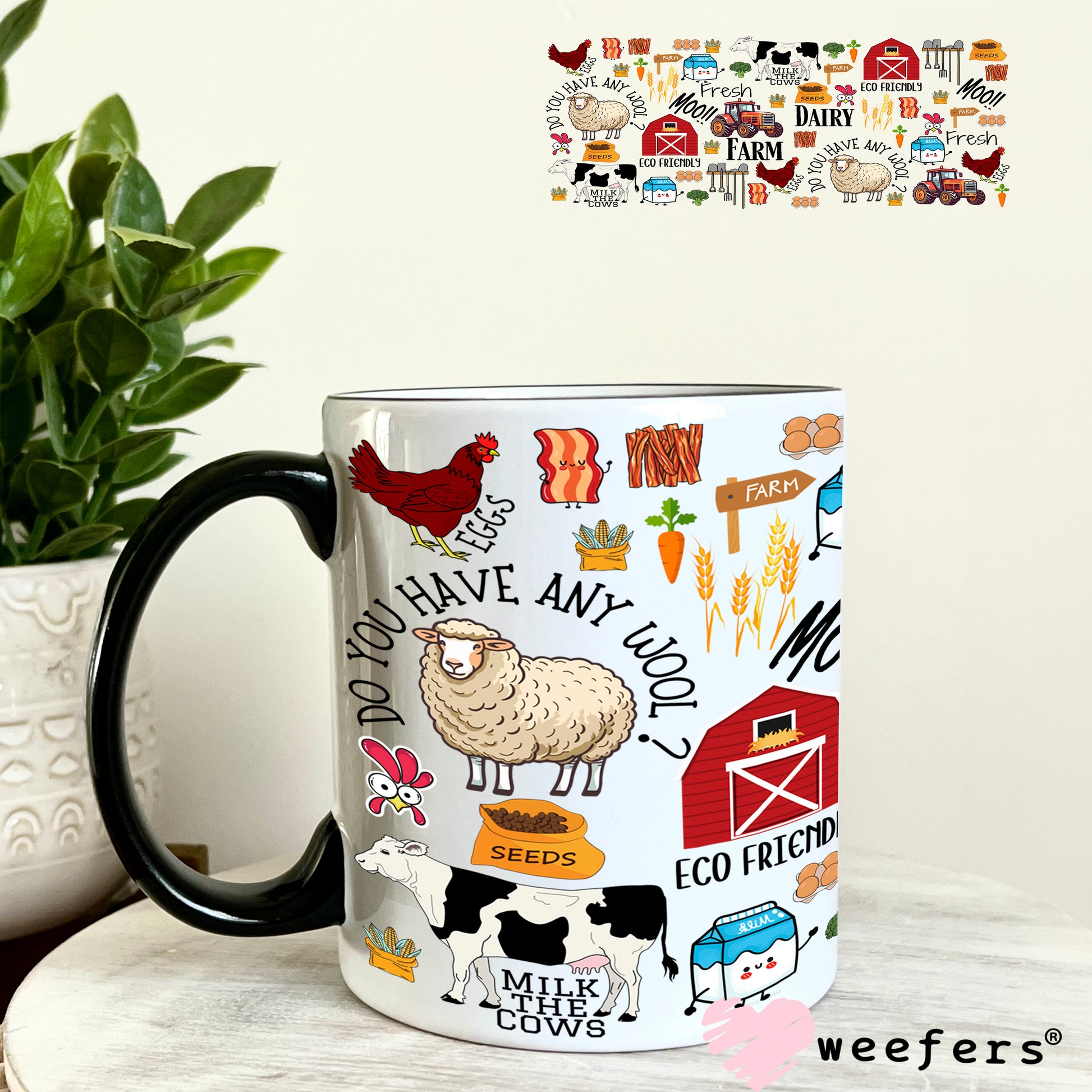UV DTF Cup Wrap – On the Farm 11oz Coffee Mug Weefers