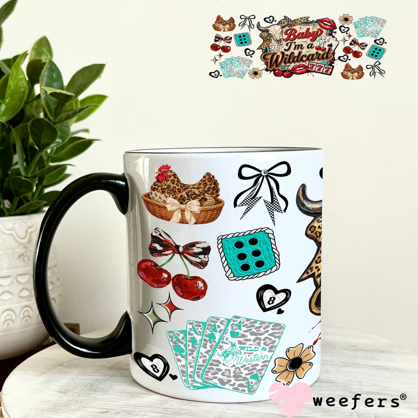 UV DTF Cup Wrap – Baby I'm a Wildcard - Weefers Exclusive 11oz Coffee Mug Weefers