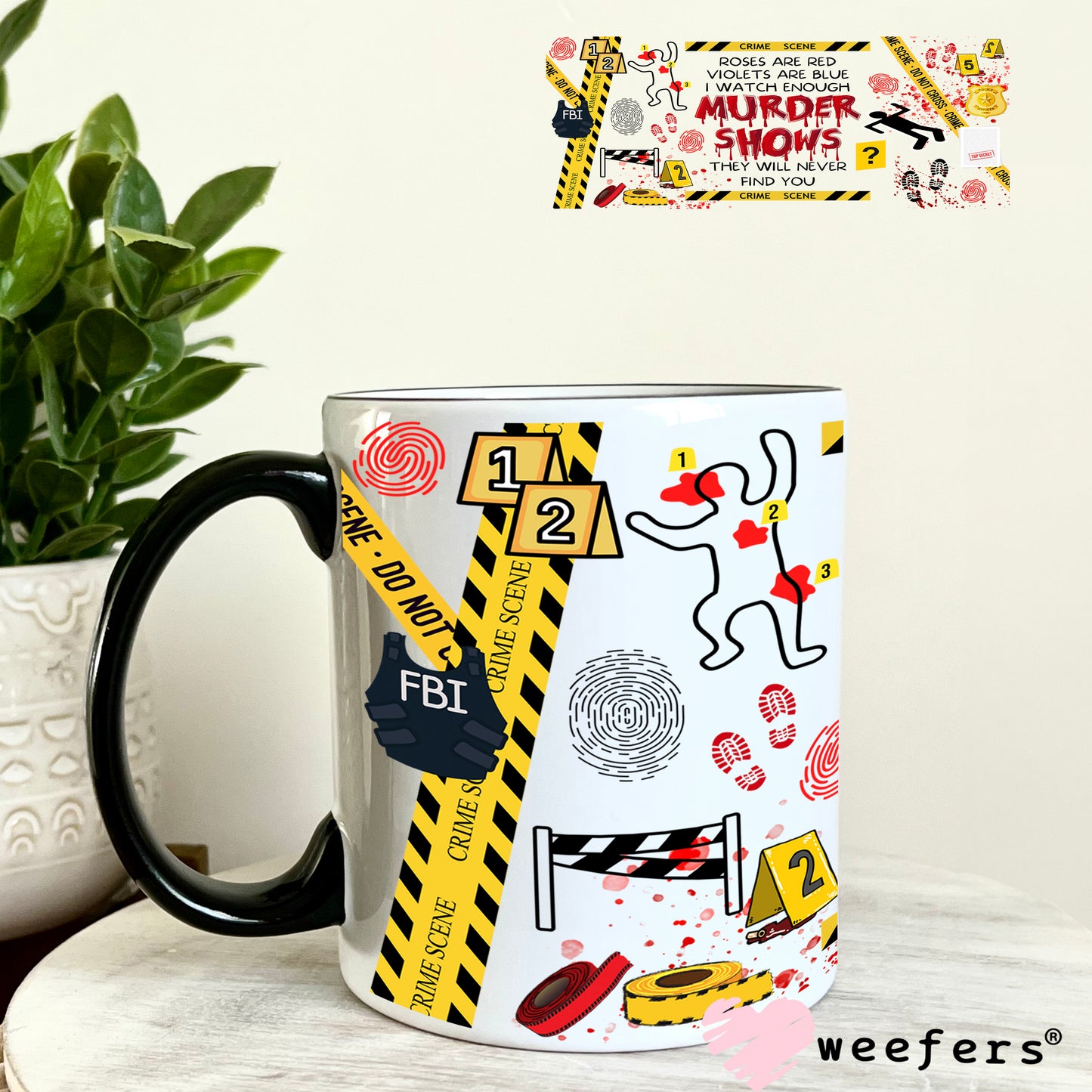 UV DTF Cup Wrap – Murder Shows 11oz Coffee Mug Weefers