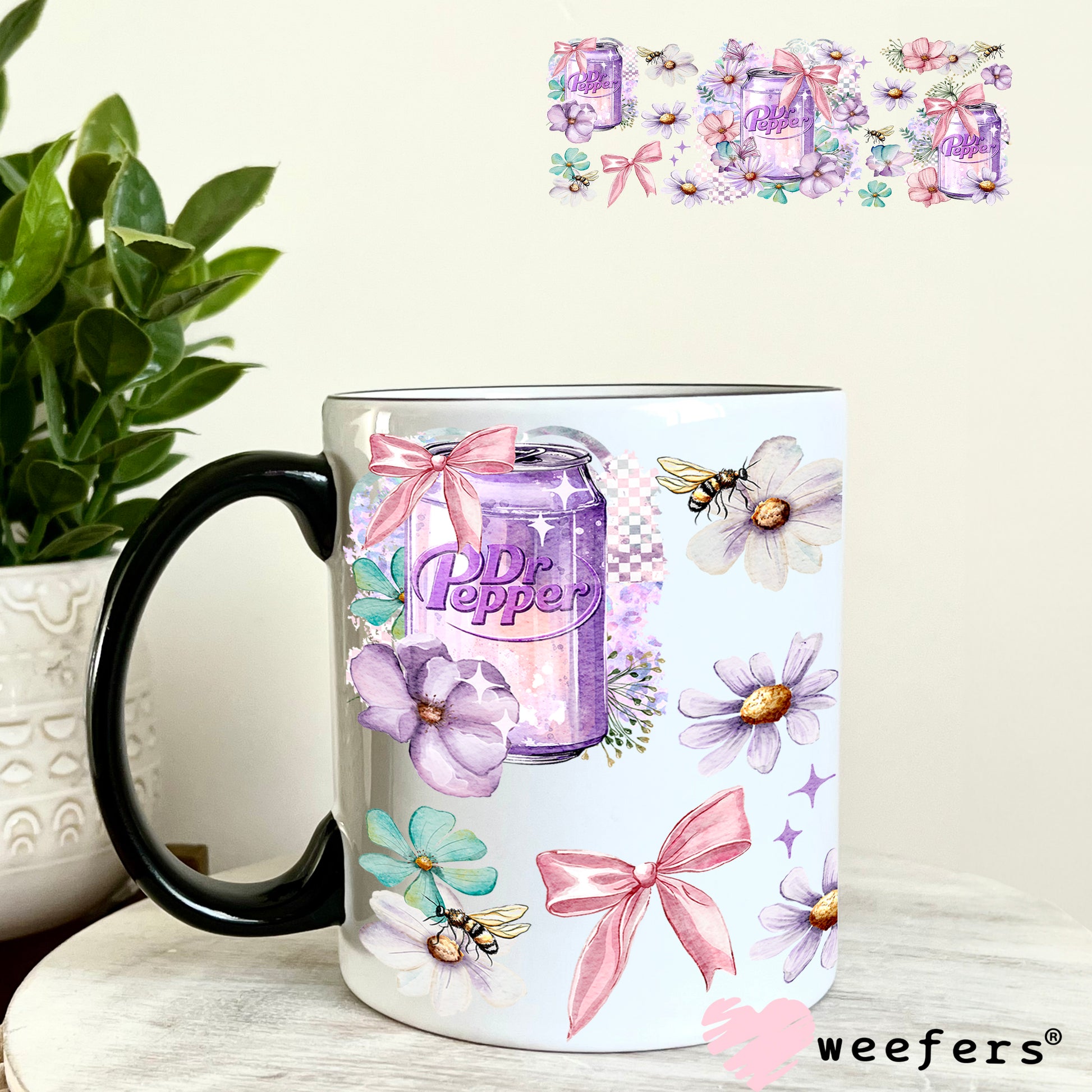 UV DTF Cup Wrap – Dr Soda Floral Soda 11oz Coffee Mug Weefers