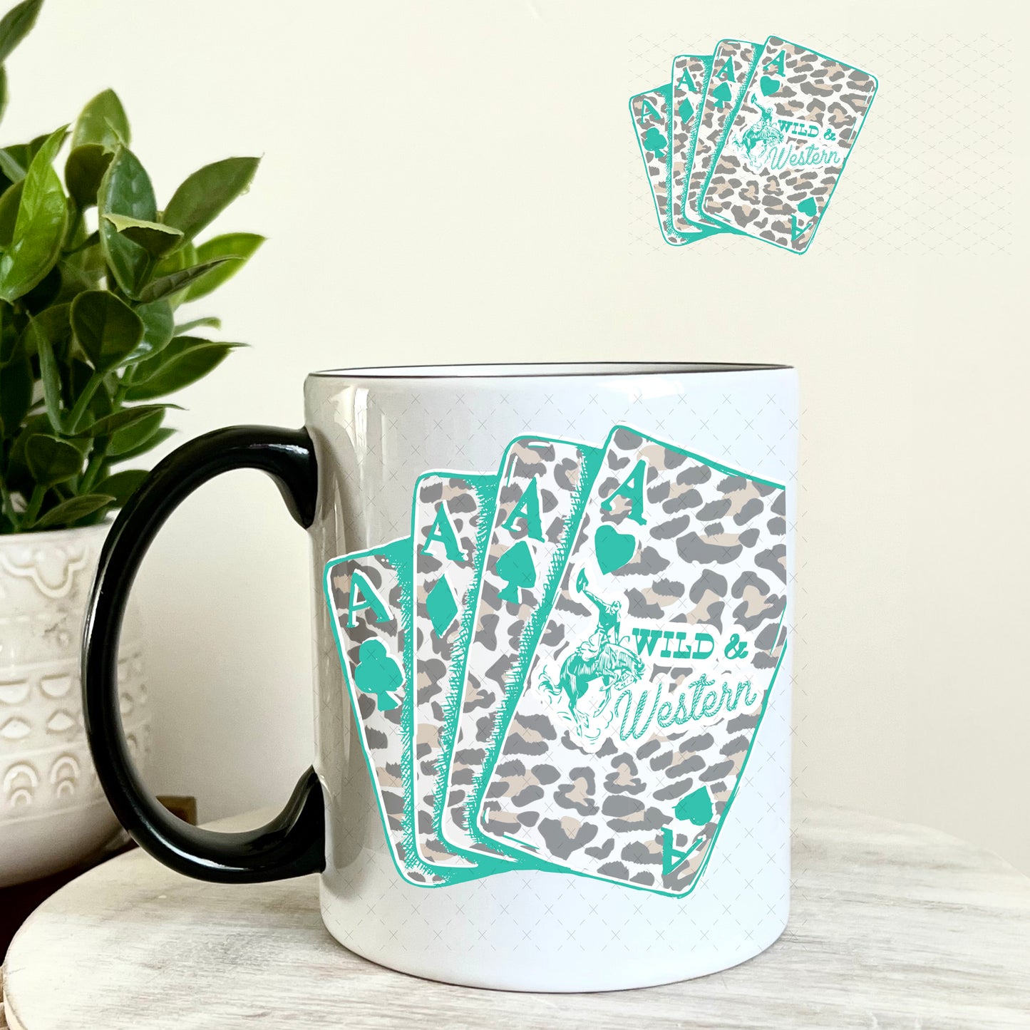 UV DTF Decal - Wild Western Cards 11oz Coffee Mug Weefers