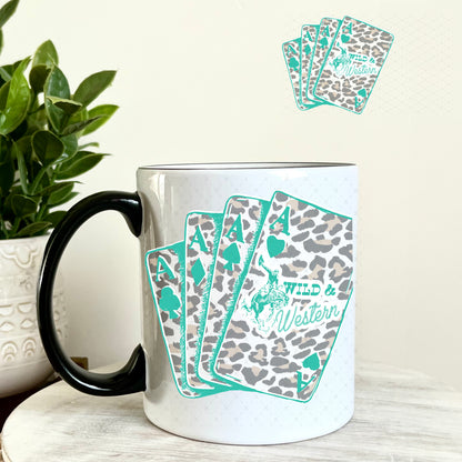 UV DTF Decal - Wild Western Cards 11oz Coffee Mug Weefers