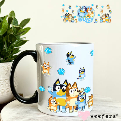 UV DTF Cup Wrap – Blue Dog 11oz Coffee Mug Weefers