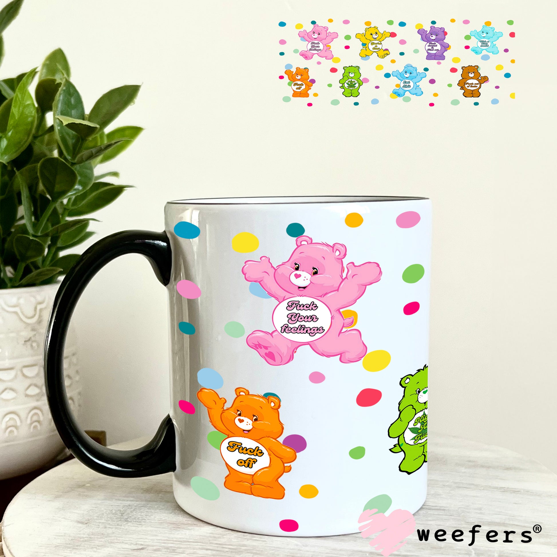 UV DTF Cup Wrap – Swear Bears 11oz Coffee Mug Weefers