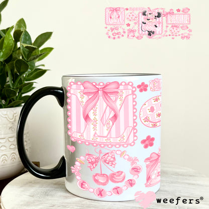 UV DTF Cup Wrap – Pink Girl Mouse 11oz Coffee Mug Weefers