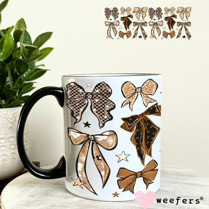 UV DTF Cup Wrap – Brown Leopard Bows 11oz Coffee Mug Weefers