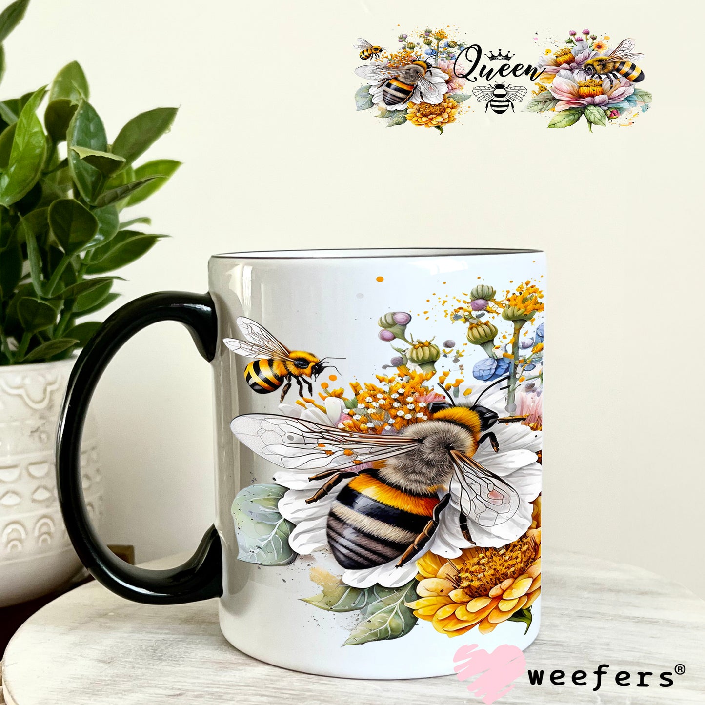 UV DTF Cup Wrap – Queen Bee 11oz Coffee Mug Weefers