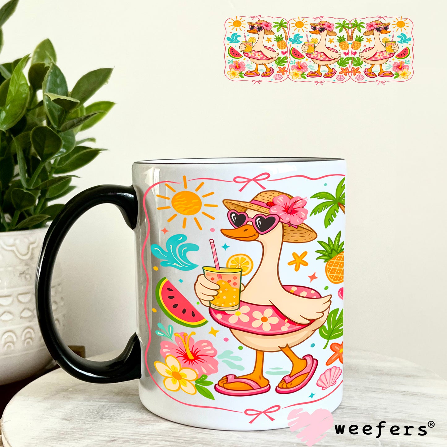 UV DTF Cup Wrap – Bougie Summer Ducks 11oz Coffee Mug Weefers