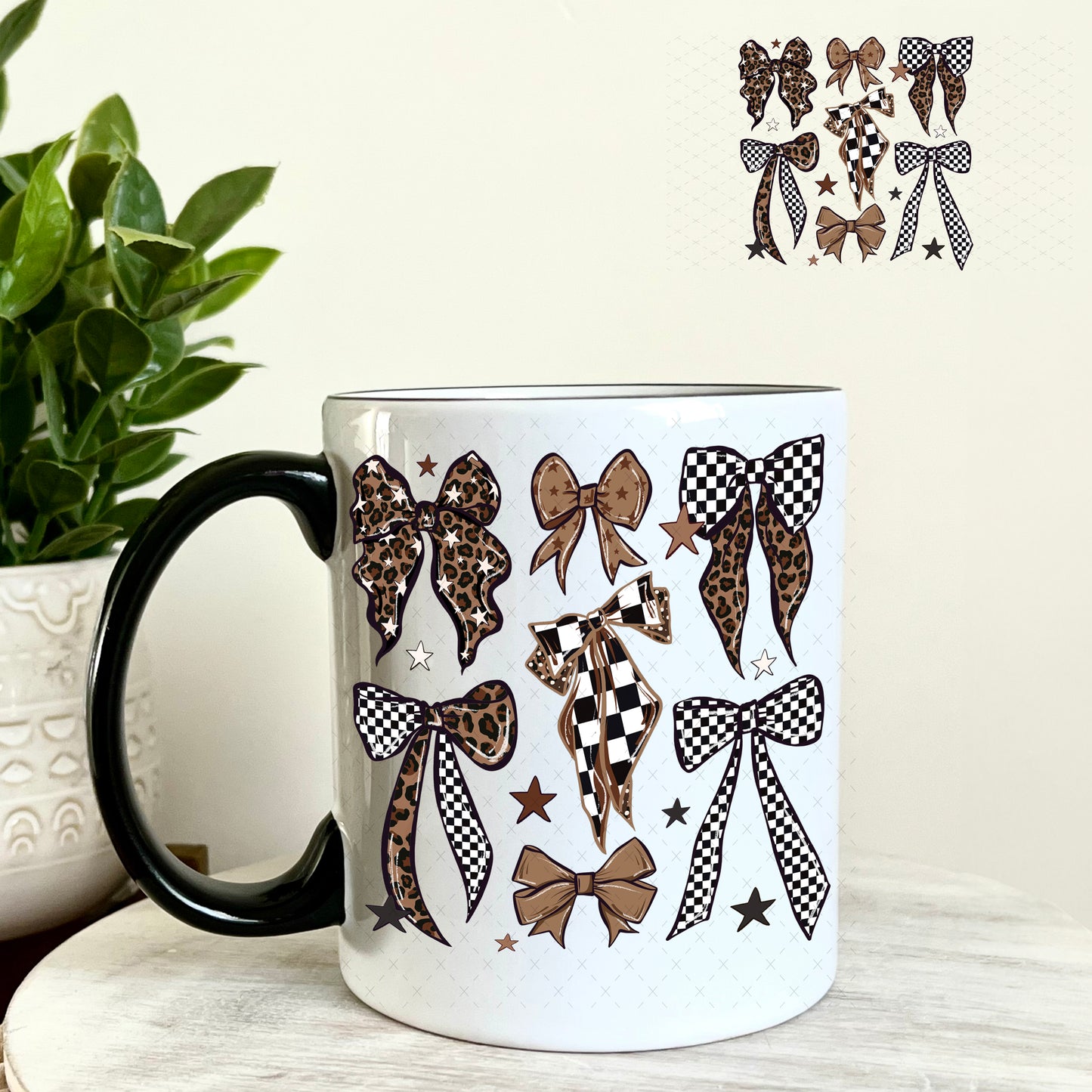 UV DTF Decal - Brown Leopard Bows