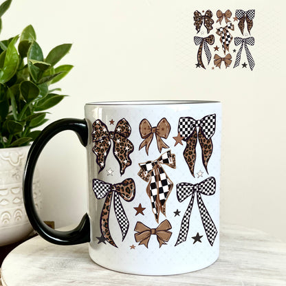 UV DTF Decal - Brown Leopard Bows