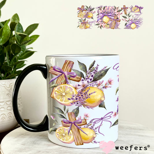 UV DTF Cup Wrap – Zesty Lemon Cross 11oz Coffee Mug Weefers